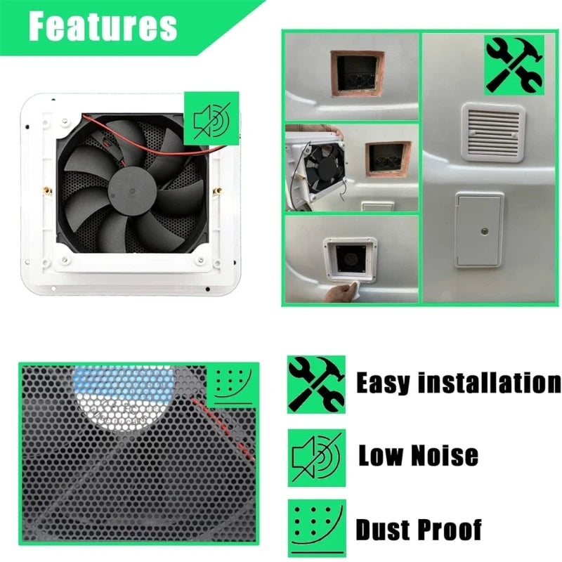 Ventilador Extractor 12V para RV y Uso Marino – Ventilación para Camper, Caravana y Barco