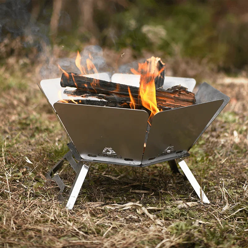 estufa de hoguera plegable para acampar