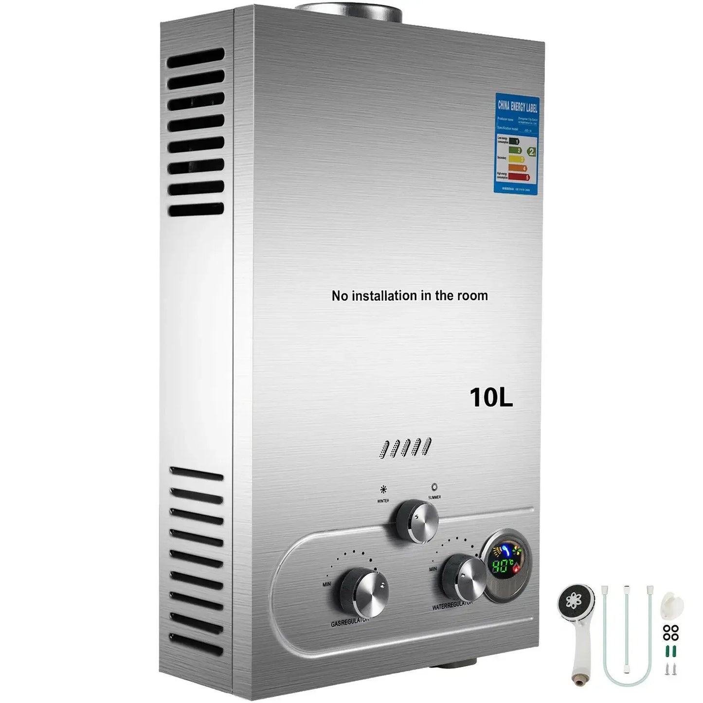 10L Gas Water Heater for Camper and Camping – Instant LPG 20 kW with Shower
