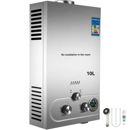 10L Gas Water Heater for Camper and Camping – Instant LPG 20 kW with Shower
