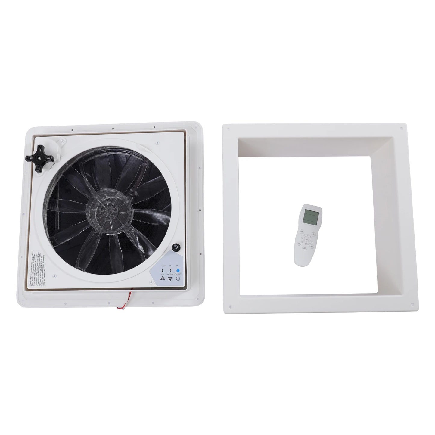Ventilateur de plafond RV Premium - Télécommande + Capteur de pluie + Voix (36cm)