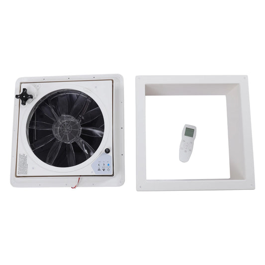 Ventilateur de plafond RV Premium - Télécommande + Capteur de pluie + Voix (36cm)