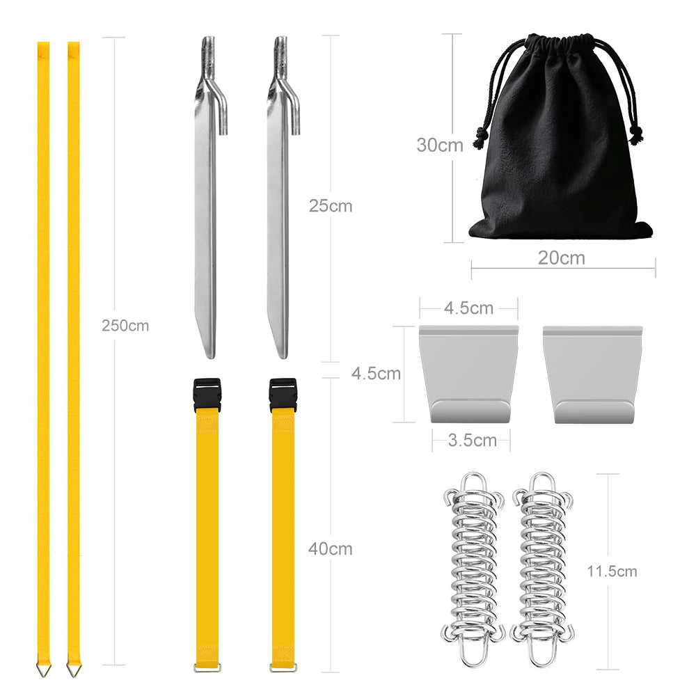 RV Awning Wind Stabilizer Kit – Compatible with Fiamma/Dometic, Tie-Down Straps with Hooks, Tent Stakes, and Storage Bag