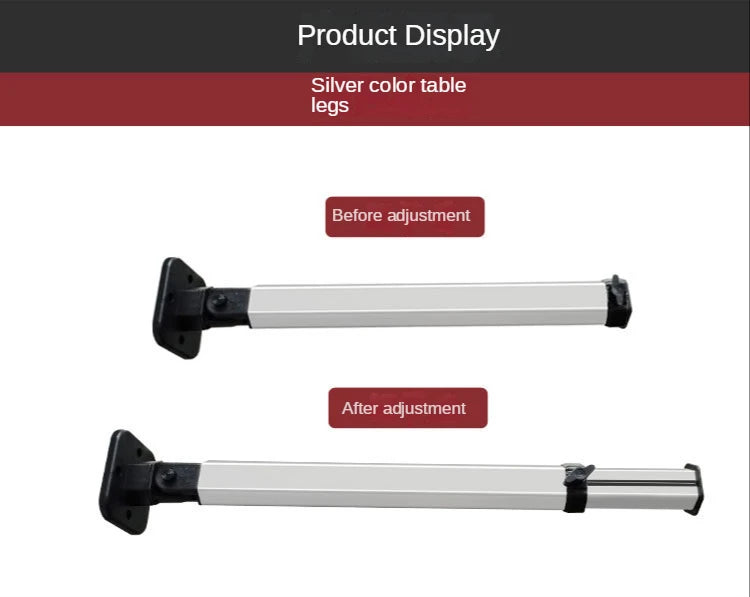 Mesa Plegable para RV con Pata Ajustable | Mesa Exterior y Interior de Aluminio Reforzado, Desmontable y Regulable