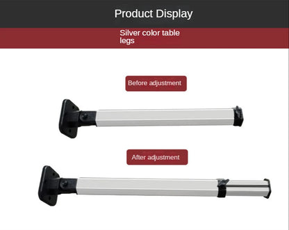 Mesa Plegable para RV con Pata Ajustable | Mesa Exterior y Interior de Aluminio Reforzado, Desmontable y Regulable