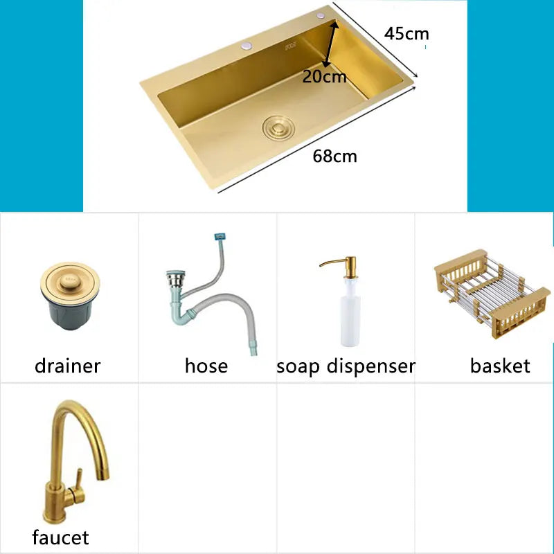 Gold Kitchen Sink, various models and sizes 