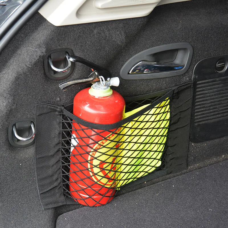 Car Seat Back and Trunk Net Organizer – Universal Elastic Pocket