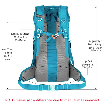 WEST TUNE External Frame Hiking Backpack - Durable Nylon · Rain Cover · Size L · Heavy Load