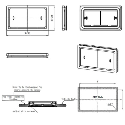 1200*500mm Ventana Corredera para RV con Mosquitera y Estor