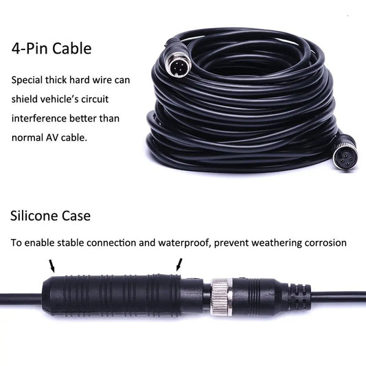 Kit Cámara de Marcha Atrás con Monitor LCD de 7” y Visión Nocturna IR para Camper, RV, Camión y Autobús