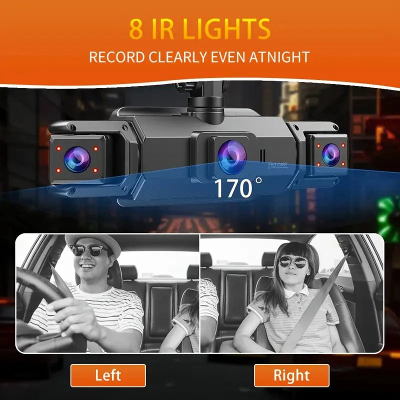Dashcam 4 Cámaras Full HD 1080P - Grabación 360° para Camper