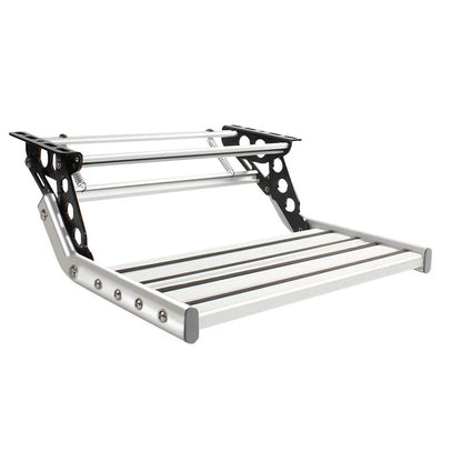 Escalón Plegable de Aluminio para Camper y Autocaravana – Simple o Doble Peldaño Antideslizante