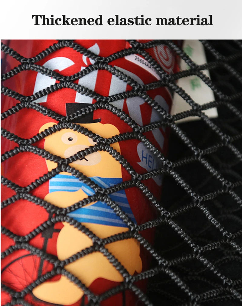 Car Seat Back and Trunk Net Organizer – Universal Elastic Pocket