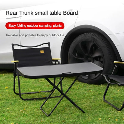 Mesa Plegable de Camping para Tesla Model 3 y Model Y | Mesa Oculta de Maletero