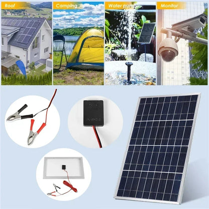 Portable 12V Solar Panel with USB Output for Camping 
