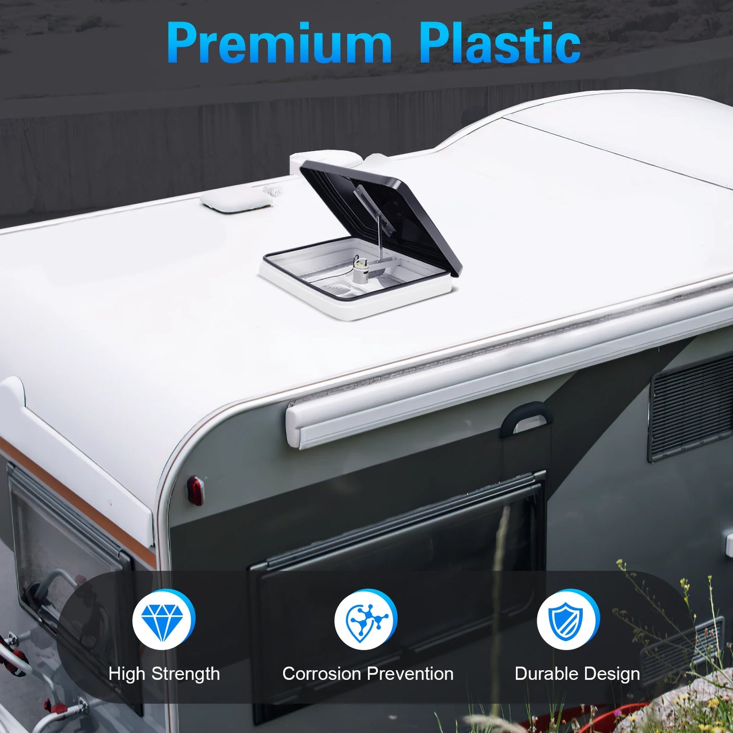 42x42 cm Roof Skylight for RV and Caravan