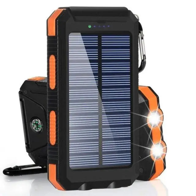20W Solar Power Bank - Fast Charging + LED + Compass (Waterproof)