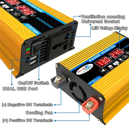 Kit Panneau Solaire 1000W - Monocristallin + Onduleur 4000W + Contrôleur LED