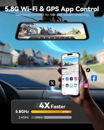 Camara 4K Dual con Pantalla 12" Táctil + GPS - Wolfbox G850 Pro