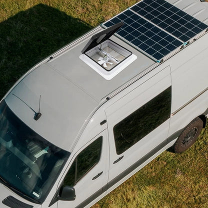 Lanterneau de toit 42 x 42 cm avec ventilateur et moustiquaire – Ventilation pour camping-car (ouverture standard 14 x 14 pouces).