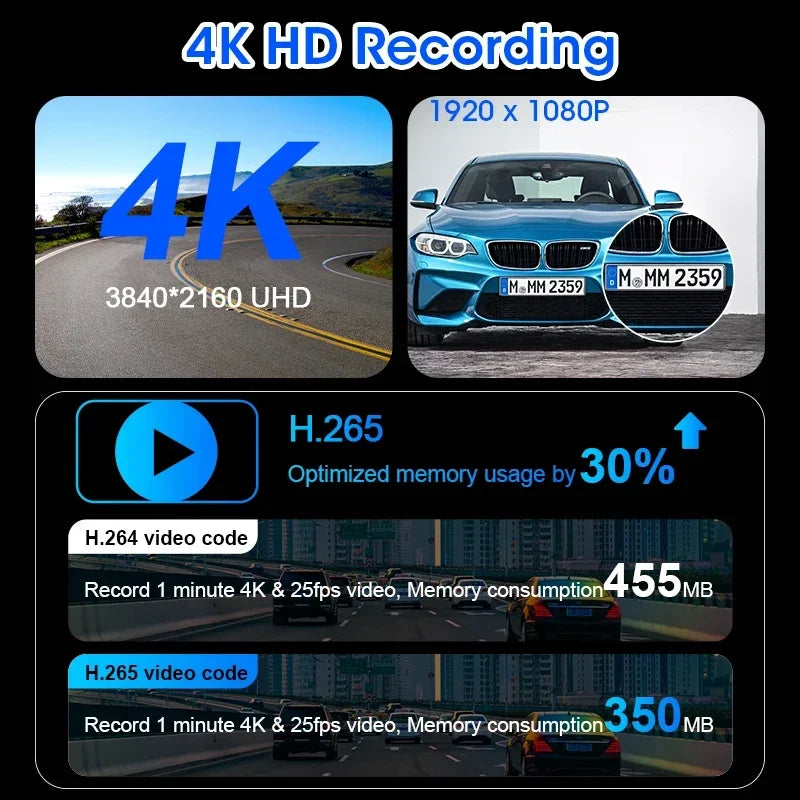 Dashcam 4K con Pantalla 11.26" + CarPlay/Android Auto - Srnubi