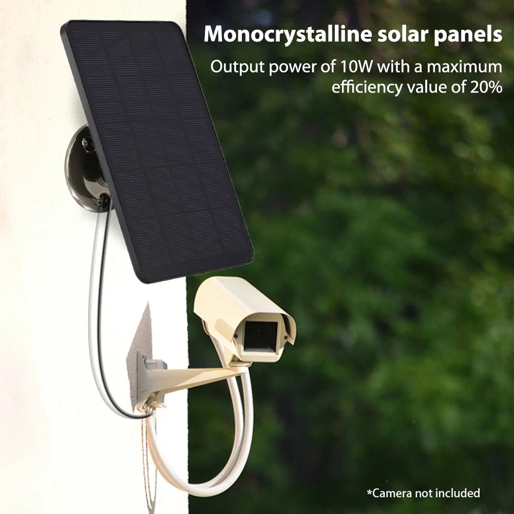 10W 5V IP65 Monocrystalline Solar Panel for Cameras and USB Devices 