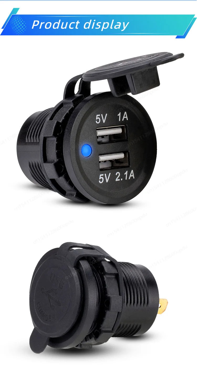 Toma USB Doble 12–24V para Vehículos