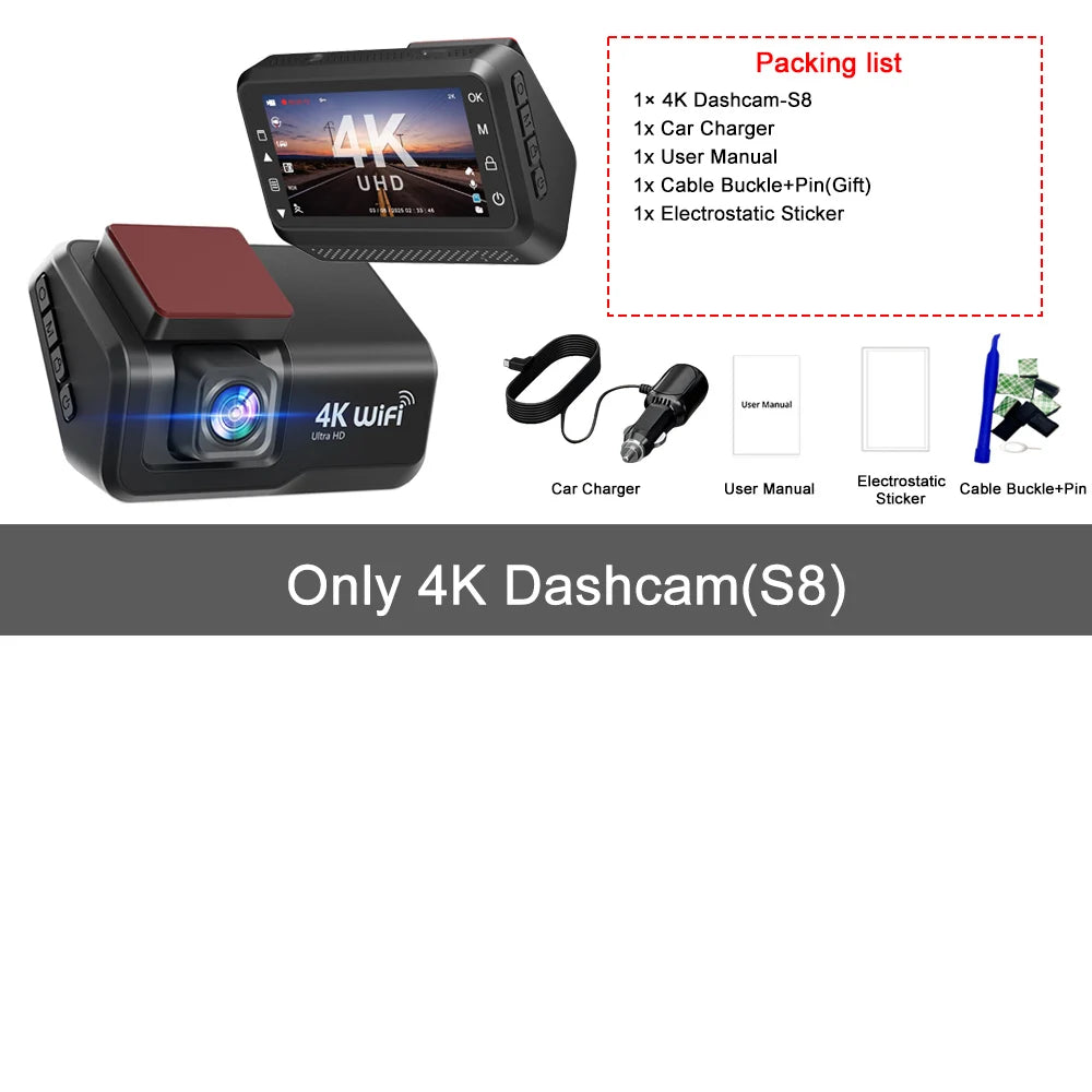 Dashcam 4K Dual con WiFi + Aparcamiento 24H - Kocam