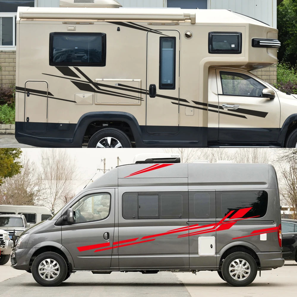 Set de 6 Vinilos Decorativos para Camper y Autocaravana | Adhesivos Laterales RV de Alta Resistencia