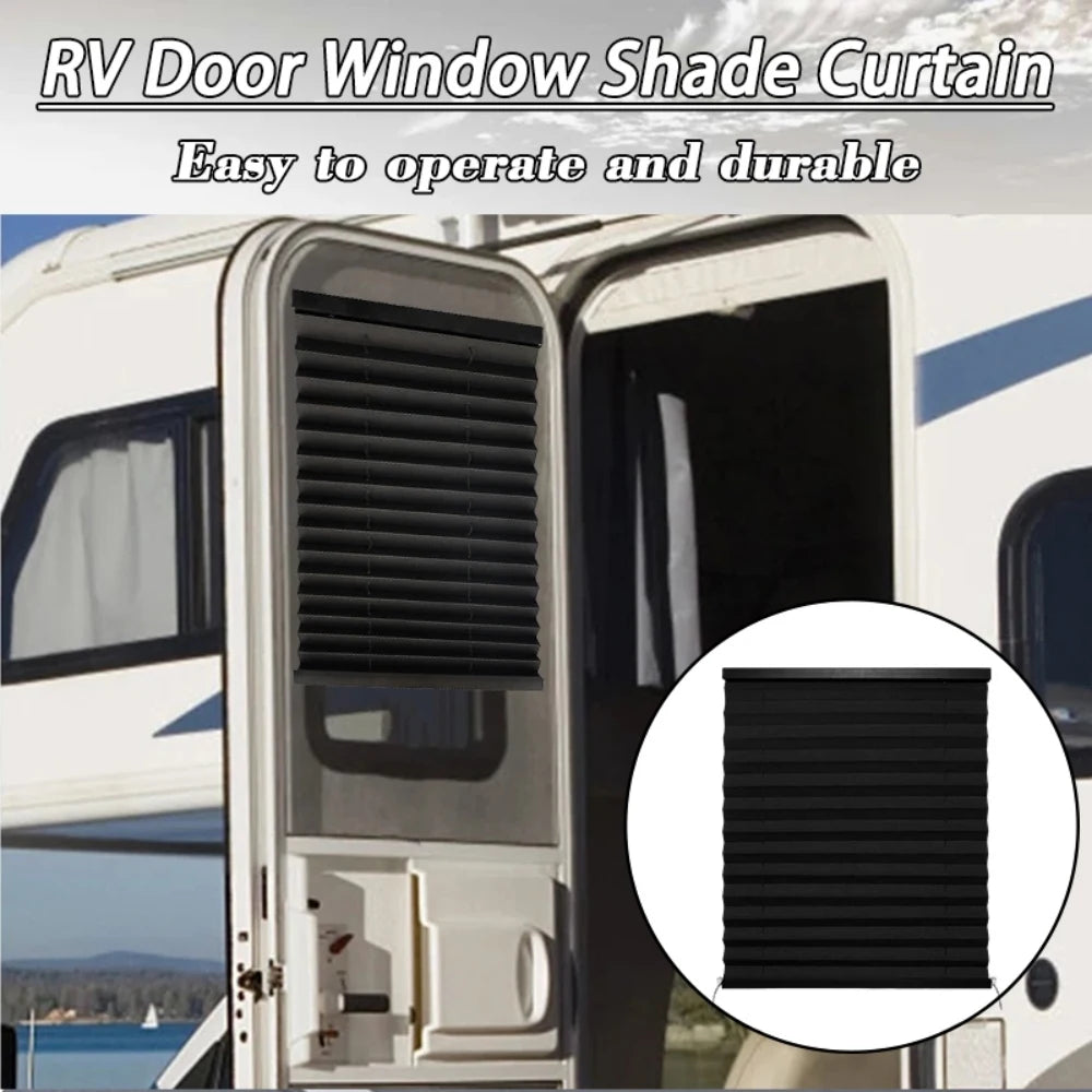 Rideau pare-soleil isolant avec tringle pour porte de camping-car