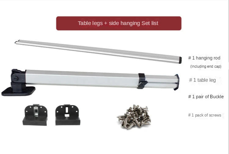 Mesa Plegable para RV con Pata Ajustable | Mesa Exterior y Interior de Aluminio Reforzado, Desmontable y Regulable