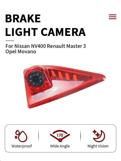 Nissan NV400 / Renault Master 3 / Opel Movano - Cámara Marcha Atrás AHD con Luz de Freno