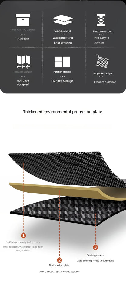 Organizador de Maletero de Cuero Ajustable