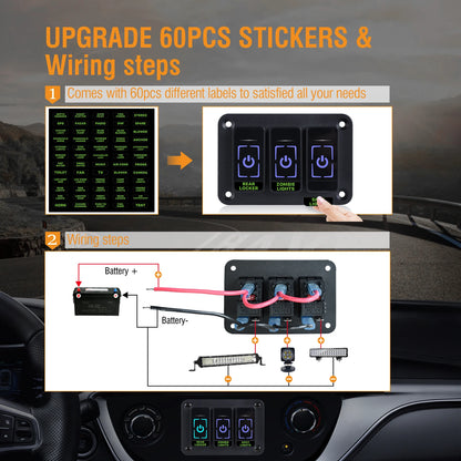Panel de Interruptores Táctil Inteligente 12V / 24V – 2 a 8 Vías
