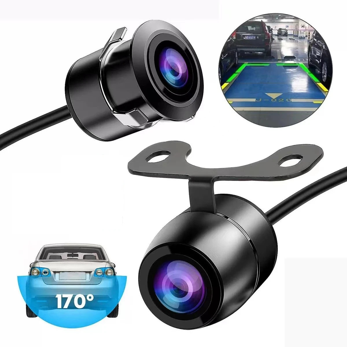 Cámara de Marcha Atrás Cableada QIYOU 170° IP68 para Coche, Camper, Remolque y Camión