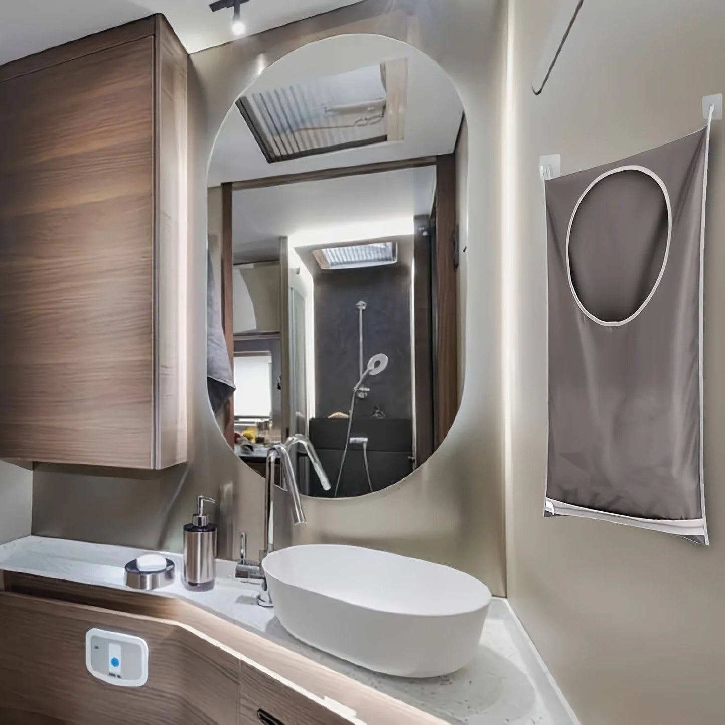 Sac à linge suspendu avec fermeture éclair – Idéal pour les camping-cars et les caravanes 