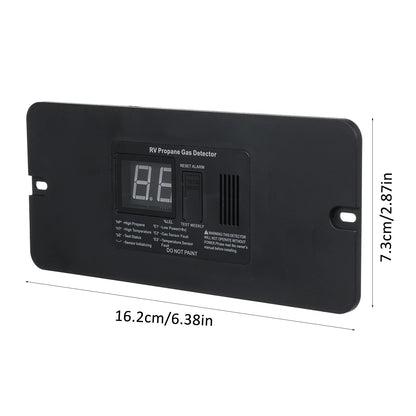 Detector Digital de Gas Propano 12V para RV y Cocina | Alarma de Fugas con Pantalla y Botón Test/Reset