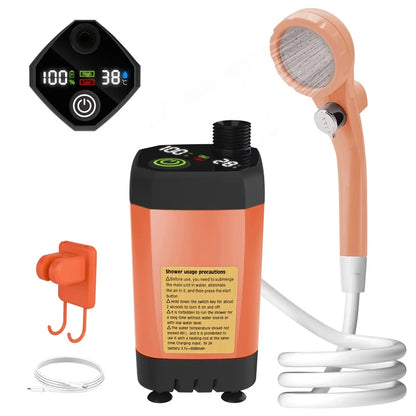 Camping Shower Kit with 6000mAh Rechargeable Pump 