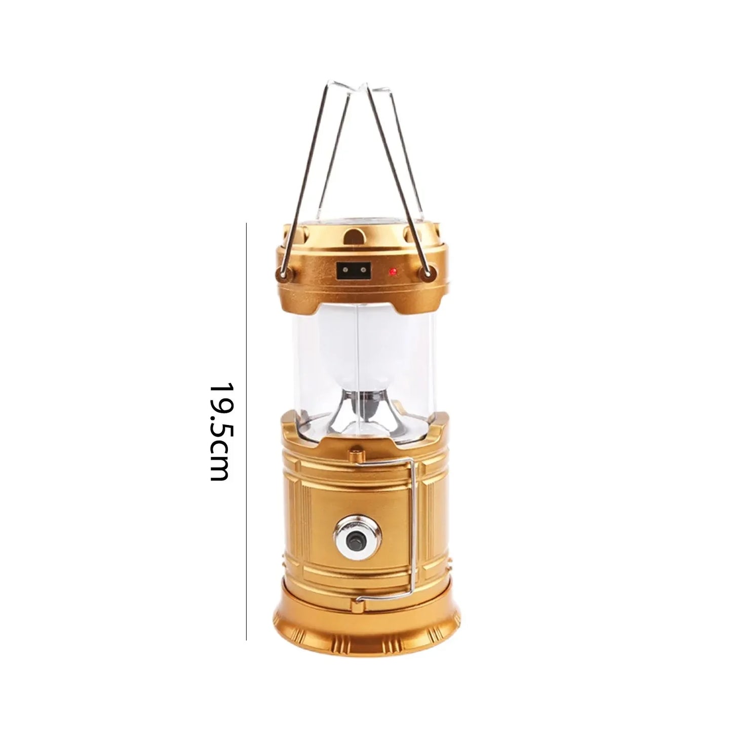 Telescopic Solar Lamp - Rechargeable LED + 2-in-1 Flashlight (Waterproof)