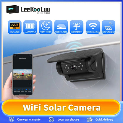 Universal - Cámara WiFi Solar 720P - Visión Nocturna + Magnética Impermeable para RV