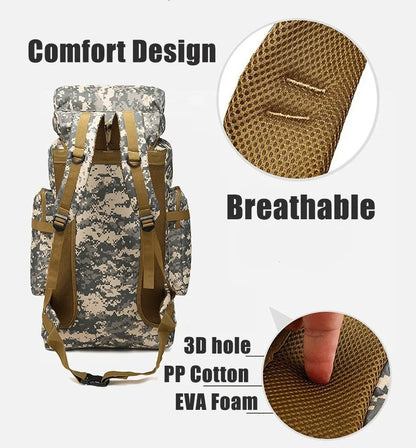 Sac à dos de randonnée 80L extensible - Nylon résistant · Housse de pluie · Multi-usages Aventure