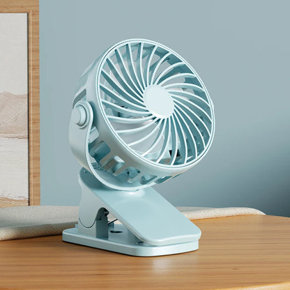 USB Clip Fan 360° - 3 Speeds + Night Light for Camper (Rechargeable)