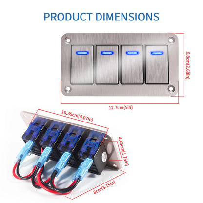 Panel de Interruptores de Aluminio 12V / 24V para Camper, RV y 4x4