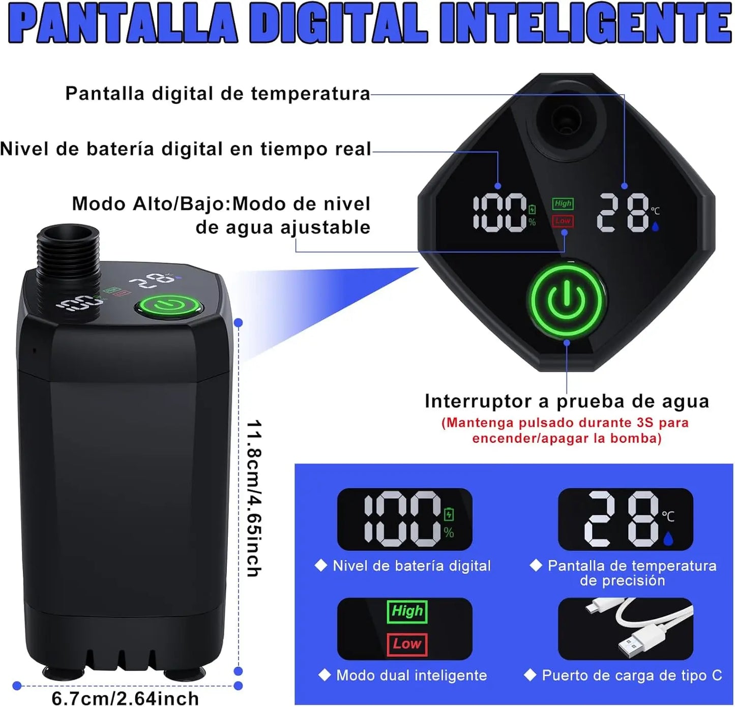 Portable Camping Shower with Temperature Display