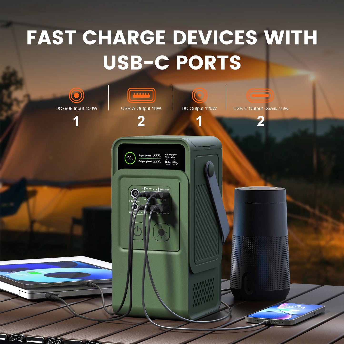 1024Wh / 1800W LiFePO4 Power Station