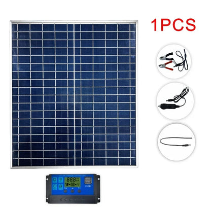 Kit Système Solaire 500W/1000W - Panneau 12V + Contrôleur 100A + USB (Portable)