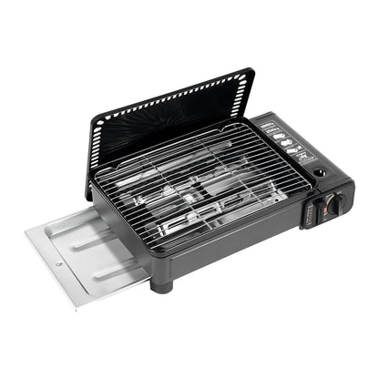 Hornillo Gas Acero Inox - Encendido Integrado + Portátil para Camping y RV