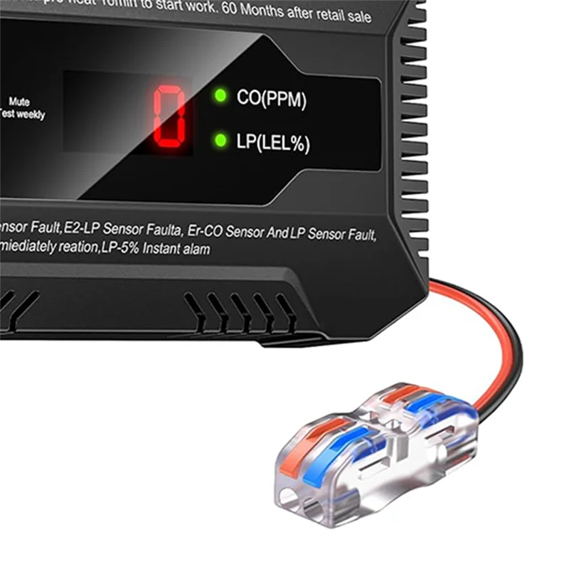 Detector de Gas Propano y Monóxido de Carbono 12V DC para RV | Alarma Dual LP/CO con Pantalla Digital