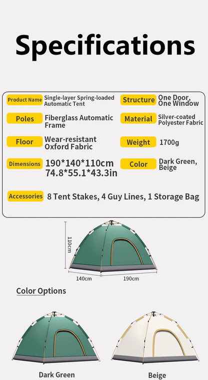 KAIROAD Automatic Pop-Up Tent for Kids | Pop Up | 2 Person