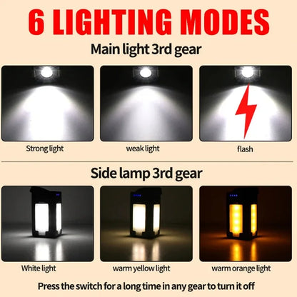 Lampe solaire pliable 2000 mAh – Lumière de camping + Power Bank + Lampe de poche 3-en-1 Description :